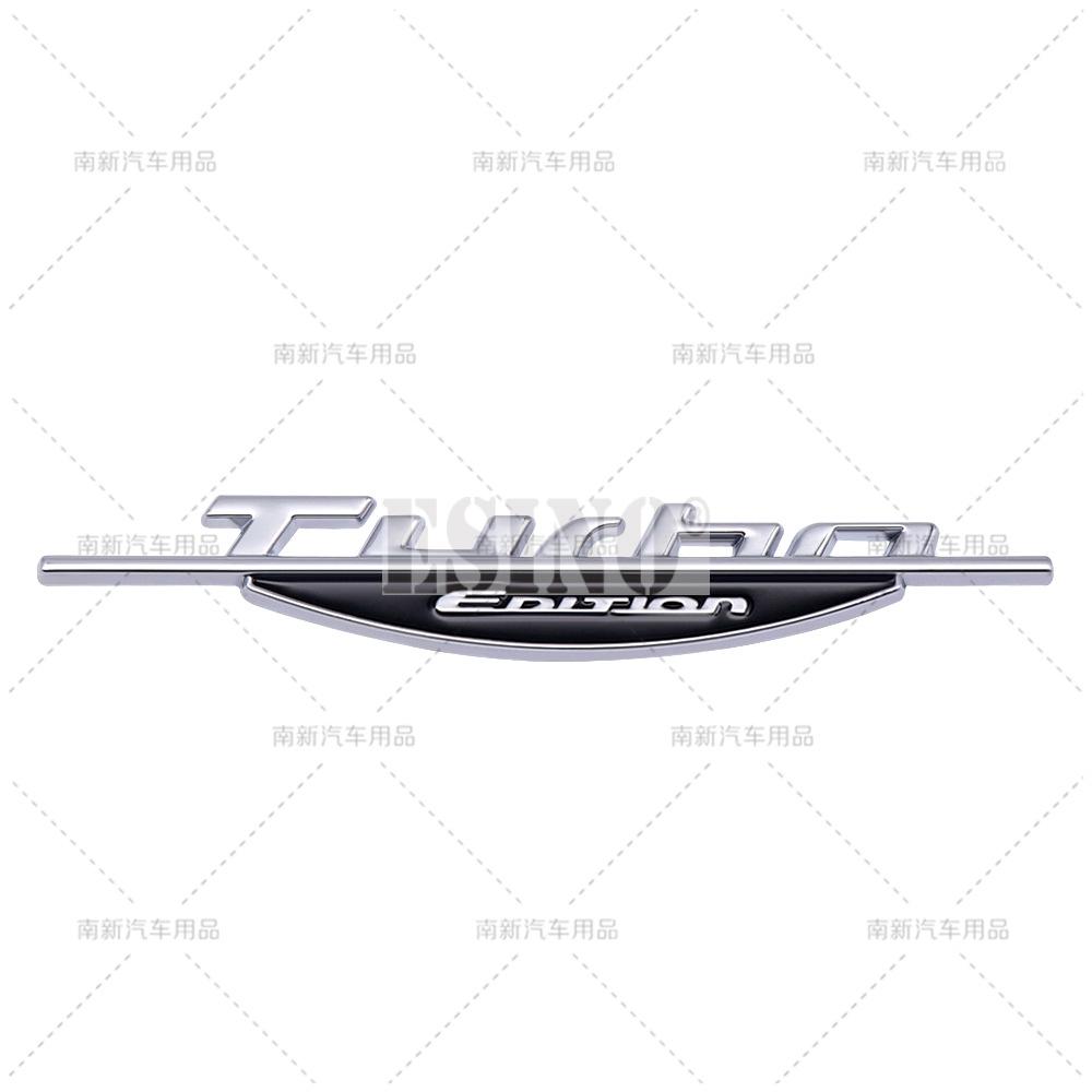 3D Colorful Turbo Edition Metal Zinc Alloy Universal Fender Emblem Rear Trunk Badge Sticker Decal