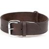 Smooth Brown Leather Dog Collar - GLORIA - Adjustable - Metal Buckle - D-Ring