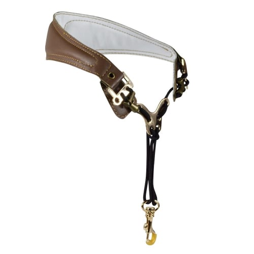 Adorence Premium Saxophone Strap (Handmade, Breathable Pads and Metal Hooks) - Ergonomic Cervical Strap Pad - Brown