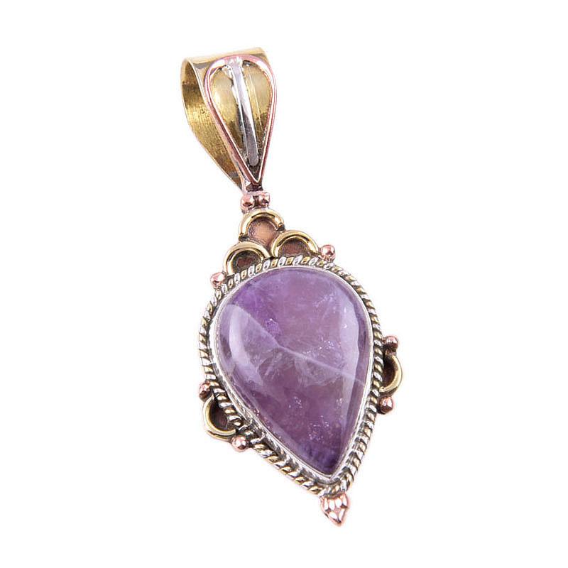 Натуральный камень Тиффани из стерлингового серебра 925 пробы, подарочный двухцветный кулон 1,50 дюйма V9M01