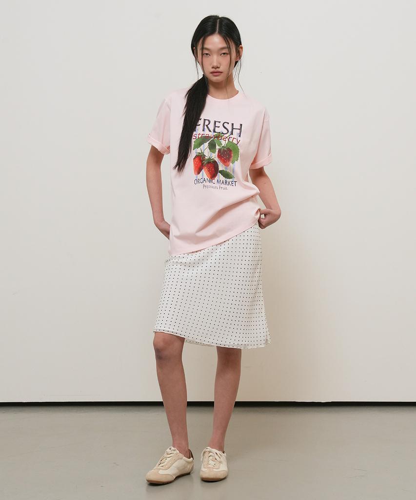 GENERALIDEA Food Market Artwork Short Sleeve T-Shirt [Pink] / Gf2Lts541