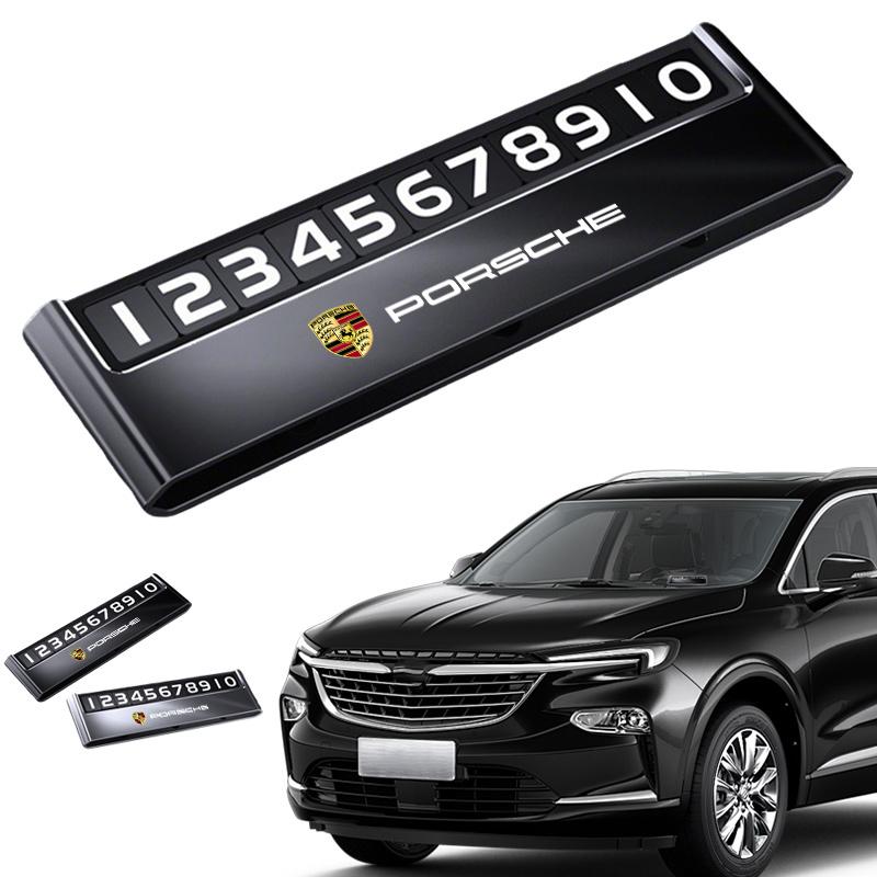 AIHQR1 Temporary Car Parking Card Phone Number Holder Telephone Number Plate For Porsche Cayenne GTS Panamera Carrera GT3 Sticker
