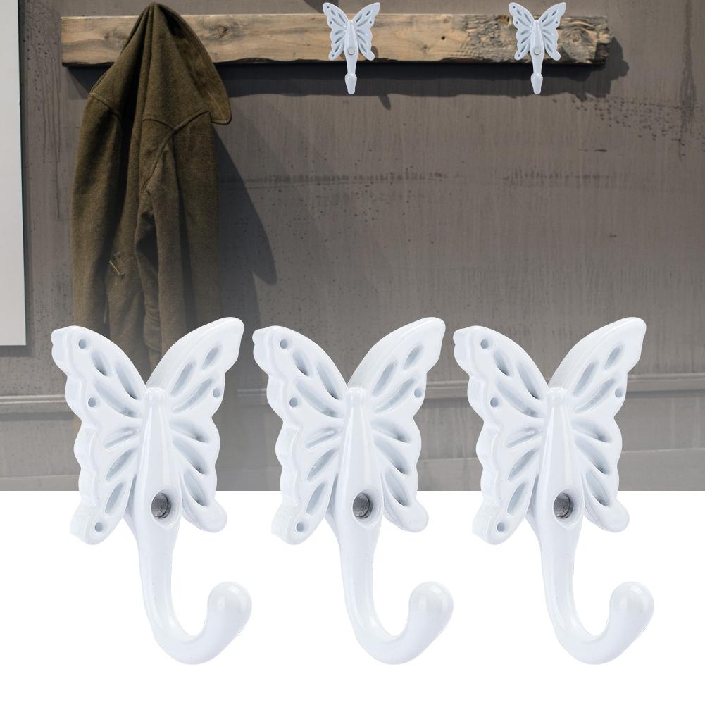 5PCs Clothes Hook Single Bow Type European Retro Zinc Alloy White Wardrobe Use 35 x 55MM