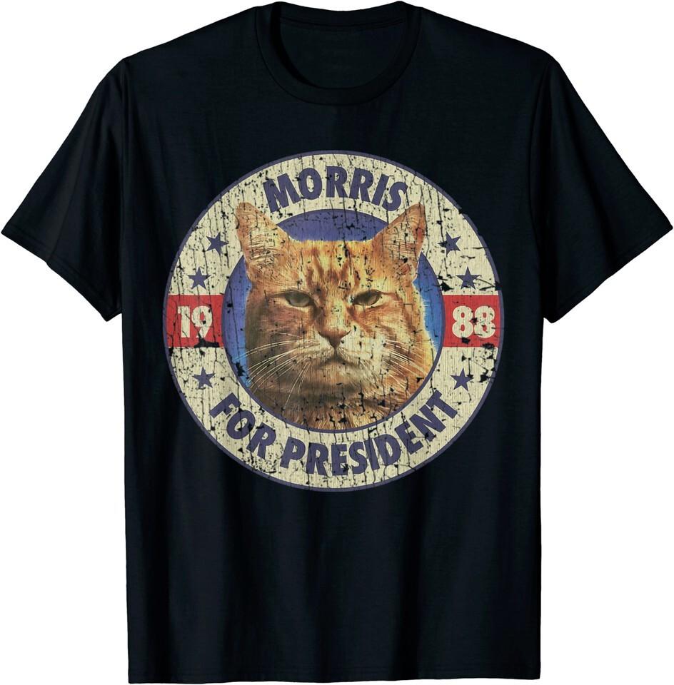 Morris For President Vintage 1988 Cat Lover Black T-Shirt Unisex T-Shirt