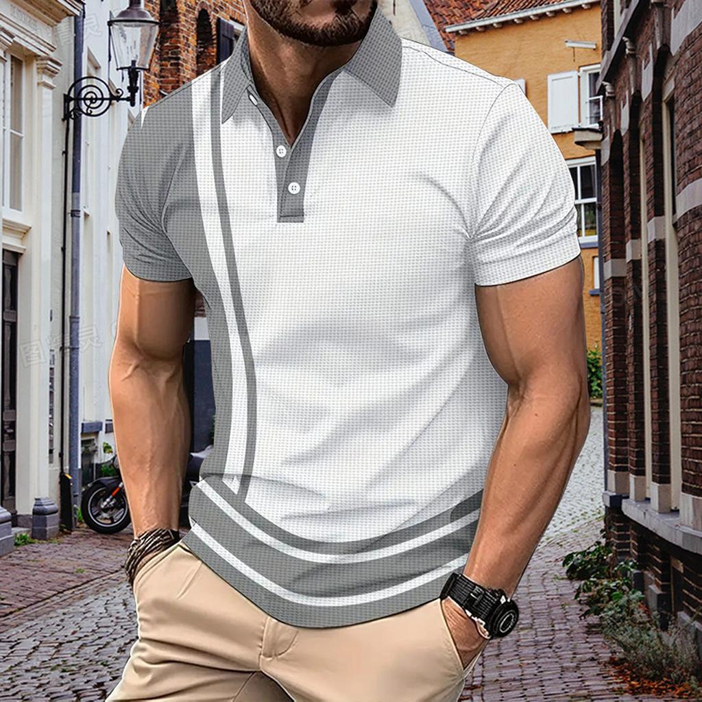 Мужская летняя дышащая рубашка с короткими рукавами и культурой отдыха