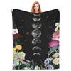 Moonlight Garden Blanket Grape Flower Surround Moon Star Flannel Blanket Bedroom Living Room Home Sofa Blanket