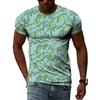 3D Vintage Plant Flower Printed Casual Bohemian Style Short Sleeved Men's T-shirts - Soft Medium Stretch Polyester Fabric Summer Relaxed Fit Clothing