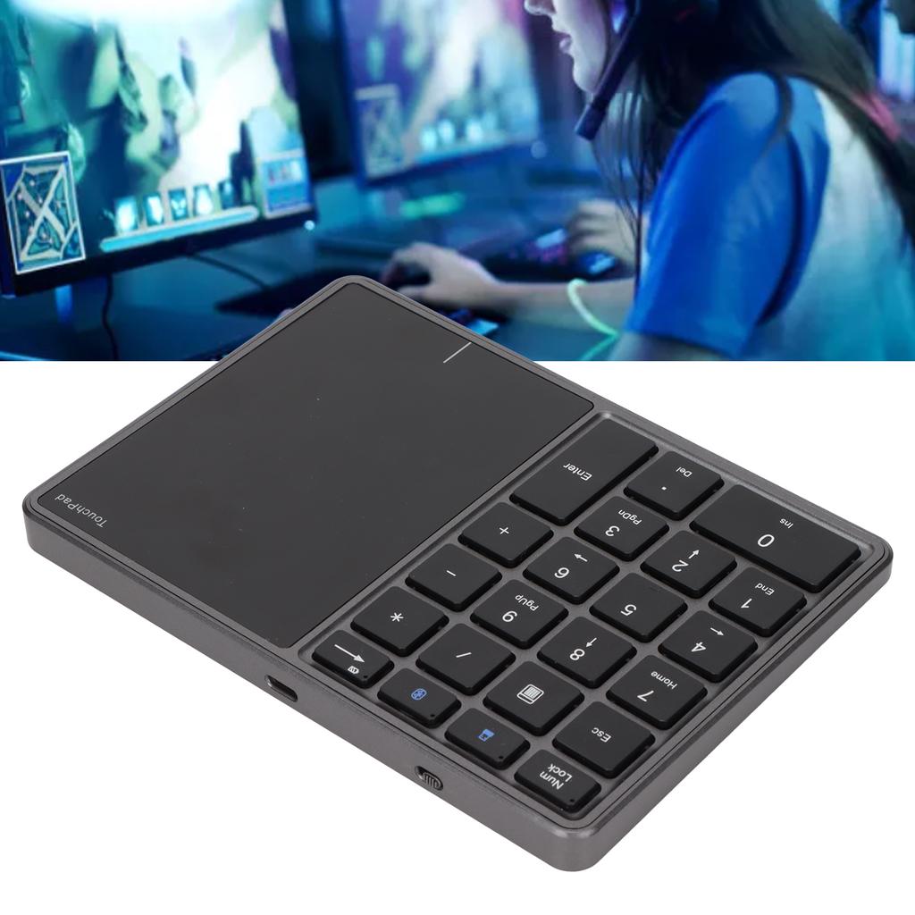 2 in 1 Wireless Number Pad Toucad 22 Keys Wireless  4.2 2.4G Type C Charging 500mAh Battery Numeric Keypad