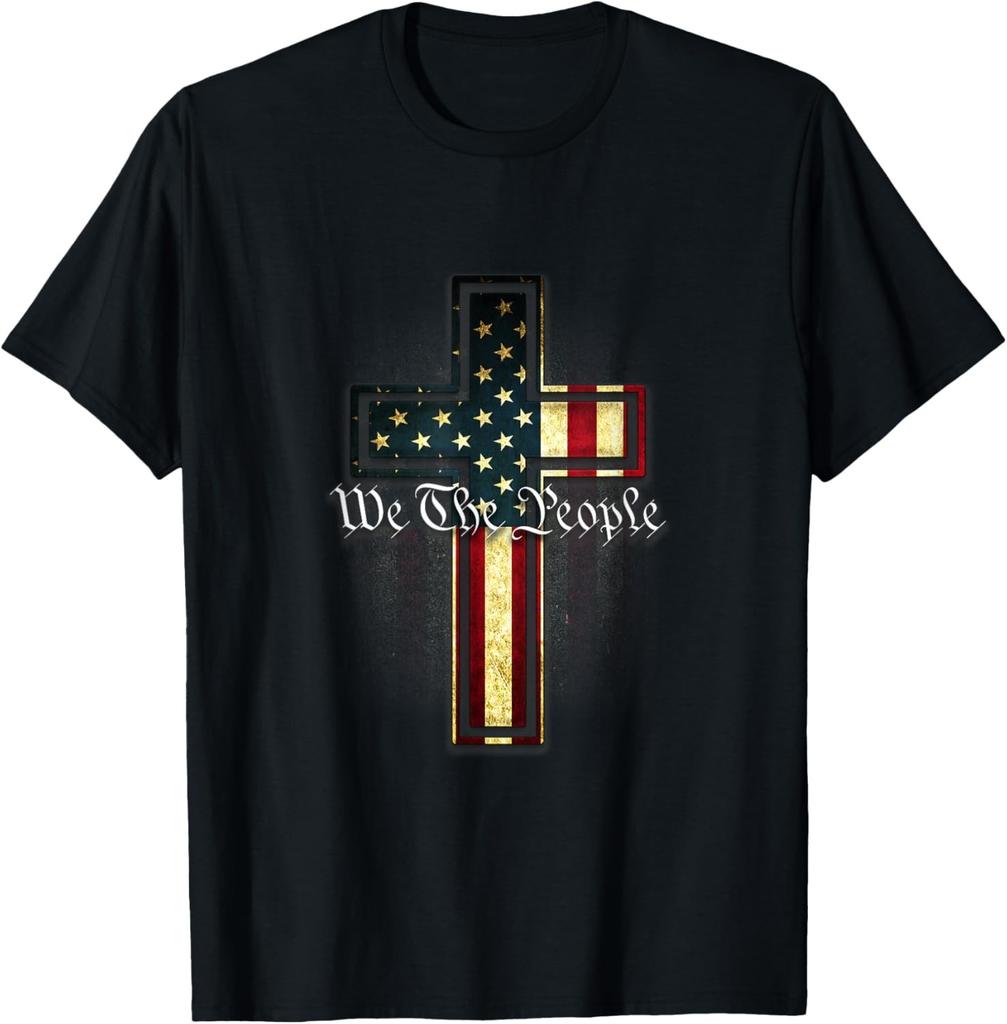 We The People Patriotic American Constitution Cross T-Shirt