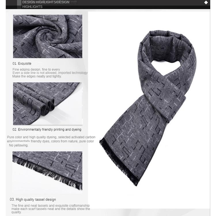 Новый мужской шарф, шелковый шарф с начесом, осень и зима, теплый и простой, элегантный, однотонный, деловой