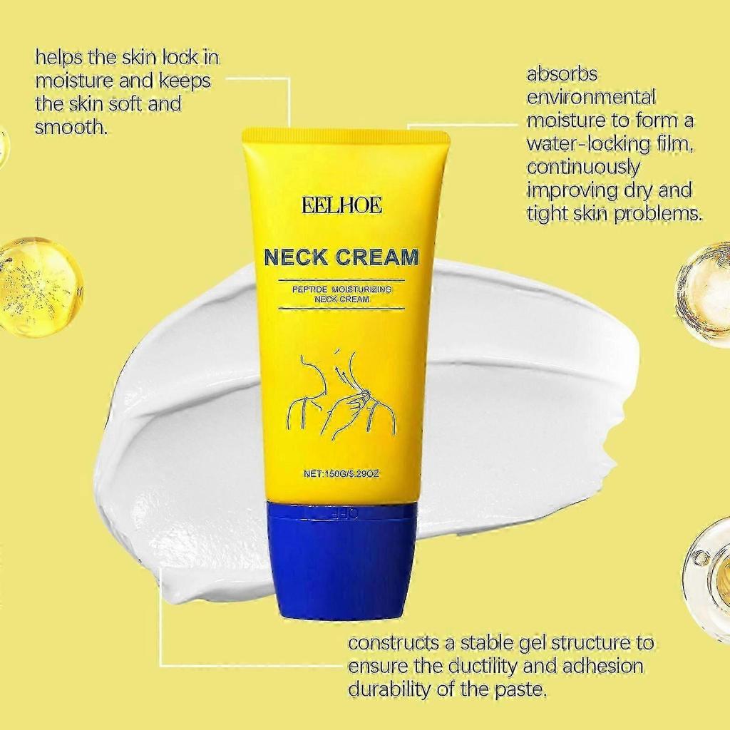 Neck Cream, Anti-Aging Neck Firming Cream, Hydrating & Tightening Neck Skin Treatment with Peptide, Anti Wrinkles, Lifts & Smooths Skin for Youthful L