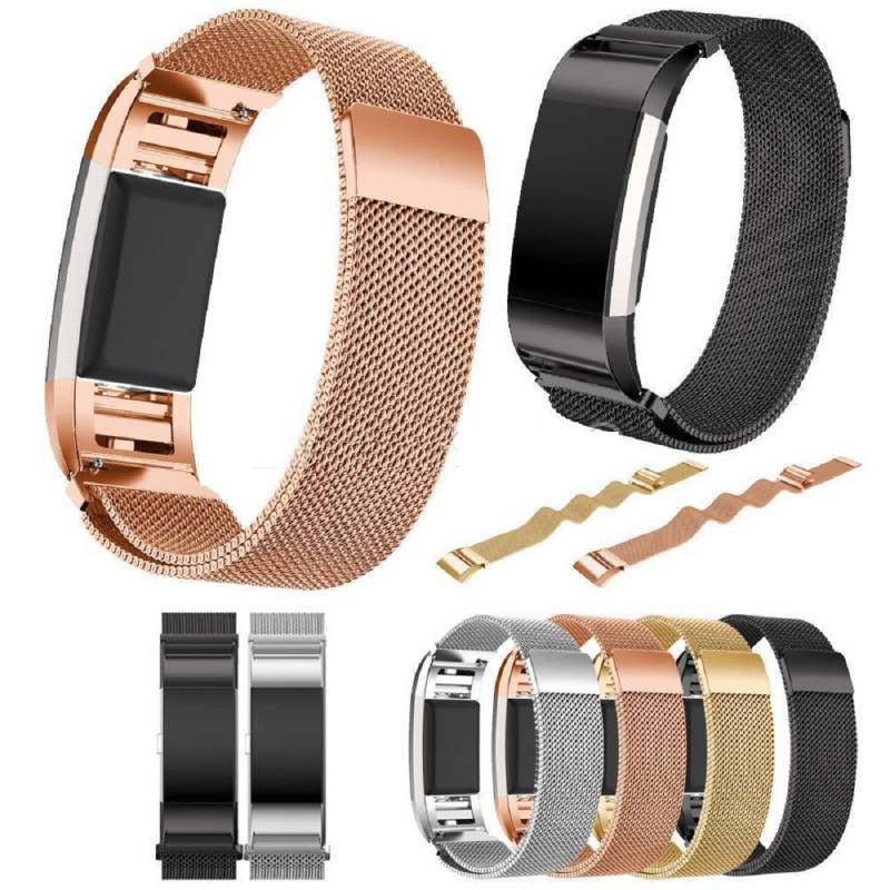 Ремешок для часов Fitbit Charge 2 из нержавеющей стали с регулируемой посадкой для повседневного ношения