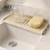 Sink Draining Mat Silicone Kitchen Faucet Mat, Foldable Splash Guard with Suction Cup, Countertop 5 Degrees Slope Water for Bathroom Multi-functional