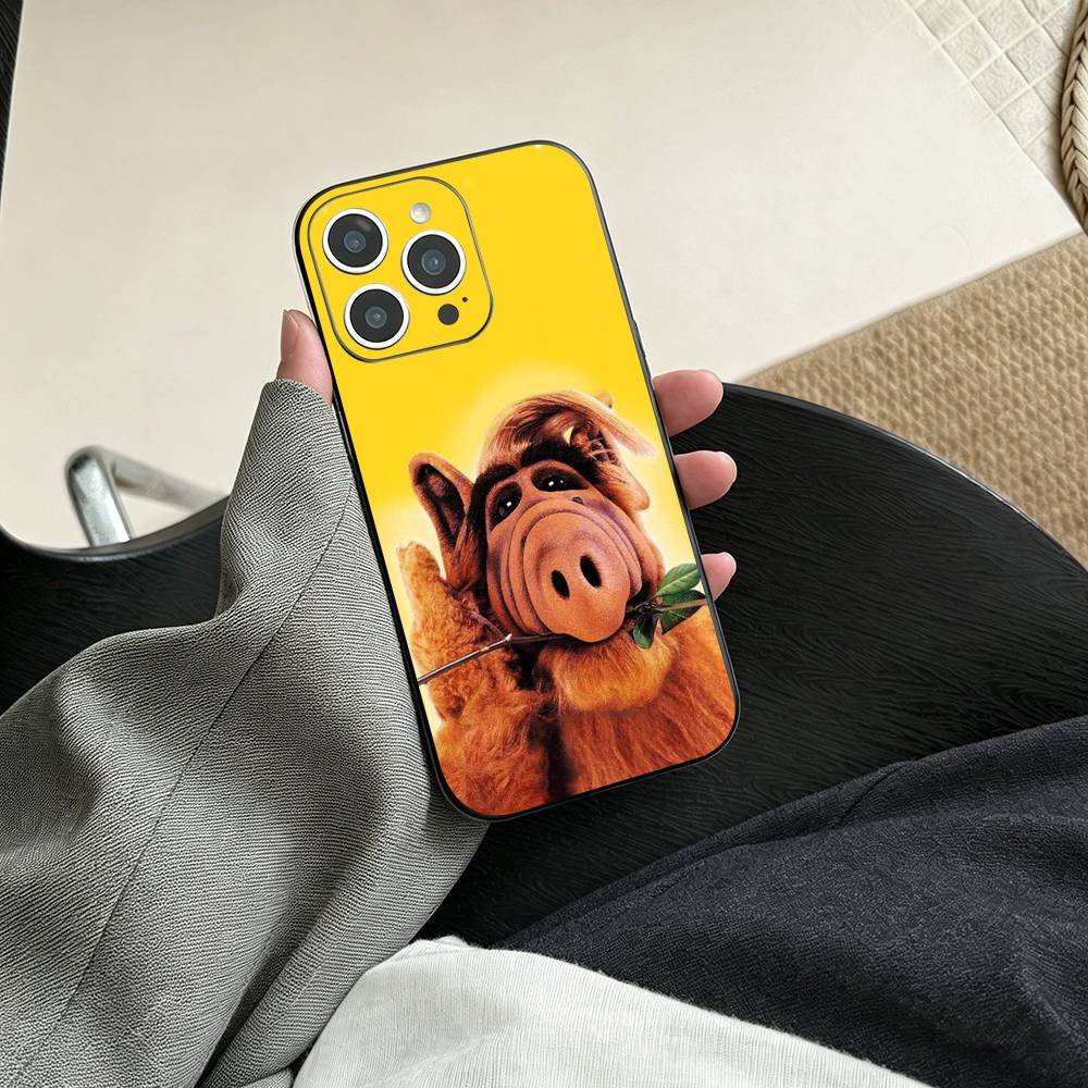 F-Family C-Комедийный сериал ALF Чехол для телефона для iPhone 17, 16, 15, 14, 13, 12, 11 Plus, Pro Max, Другие Мягкий черный чехол
