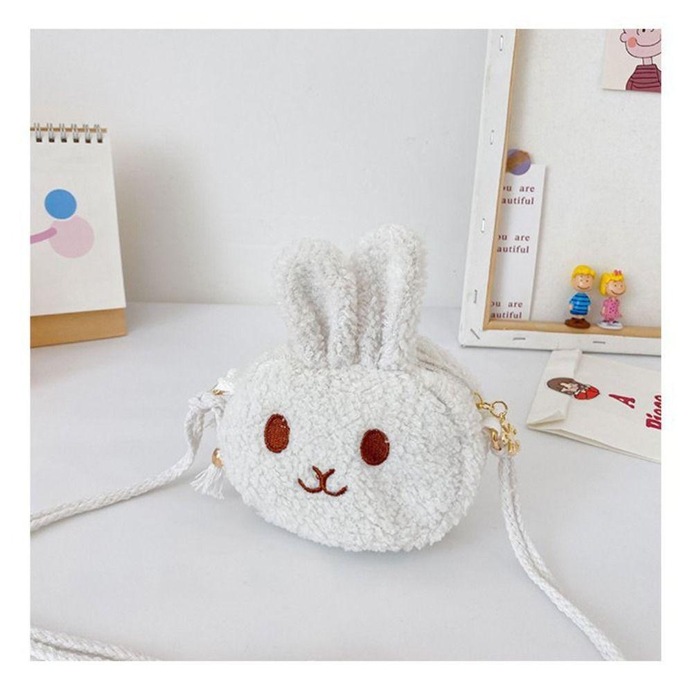 Kids Cartoon Zipper Handbag Funny Purses Rabbit Shoulder Bag Crossbody Bag Coins Bag Messenger Bag
