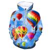 3D Printed Hot Air Balloon Hoodie For Men Colorful Pattern Long Sleeves Fashion Casual Sweatshirt Loose Pullover Hoodies Tops