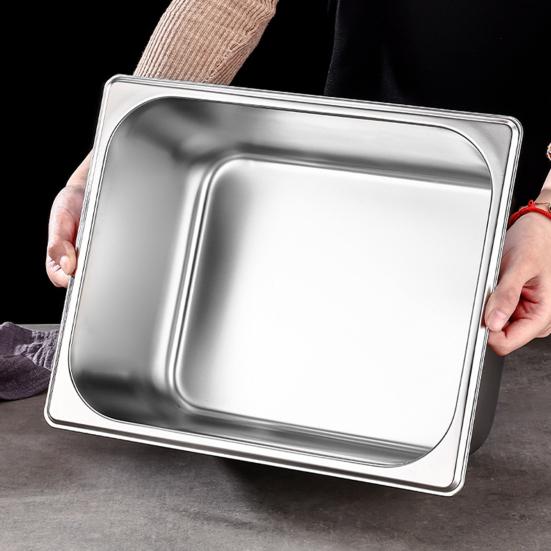 Stainless Steel Basin Chafing Dish Food Warmers Large Capacity 6.7L Warming Container with Lid for Buffet Catering Rectangle Chafing Dish