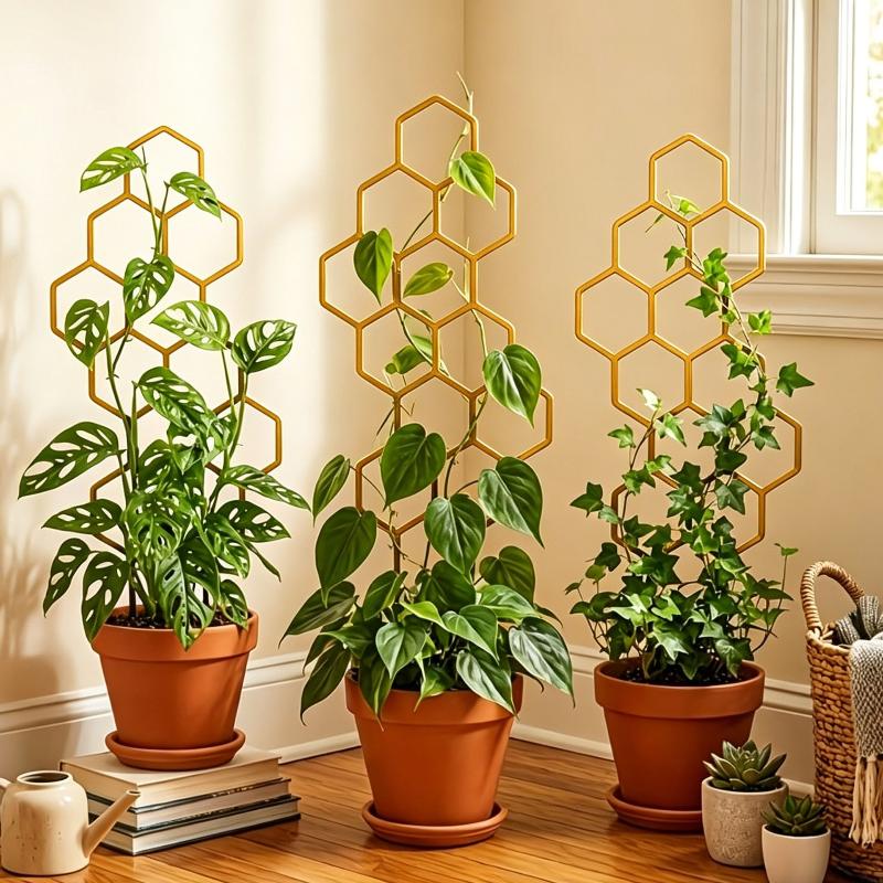 Honeycomb Trellis 2/4Pc Sturdy Plastic Support for Indoor Potted Climbing Plants