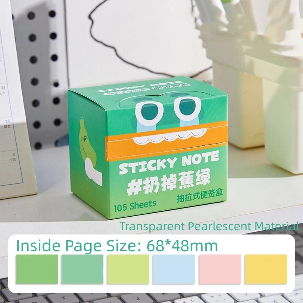 Kawaii Colorful Memo Pad Pearlescent Cartoon Notepads INS Square Writing Pad Office
