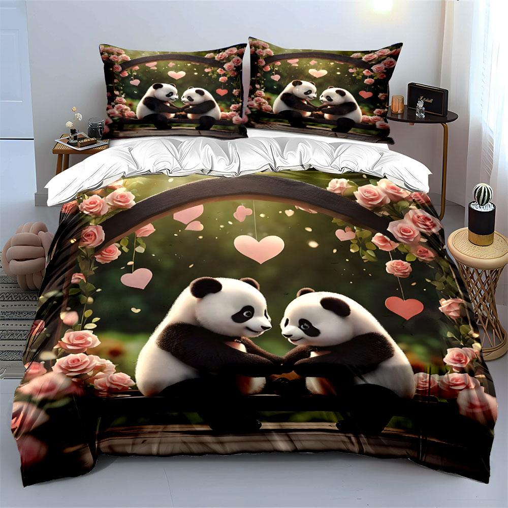 "Romantic panda paradise." Bedding sets Duvet covers Pillowcases(1* Duvet Cover 2* Pillowcases without duvet insert)