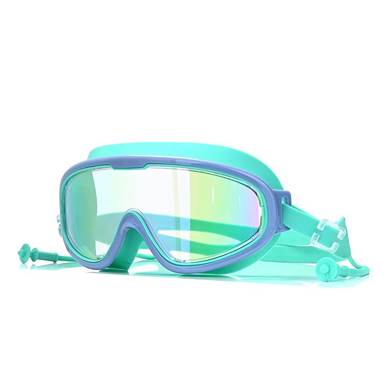 Водонепроницаемые и противозапотевающие детские очки высокой четкости для плавания в большой оправе для мужчин и женщин, профессиональные очки для дайвинга