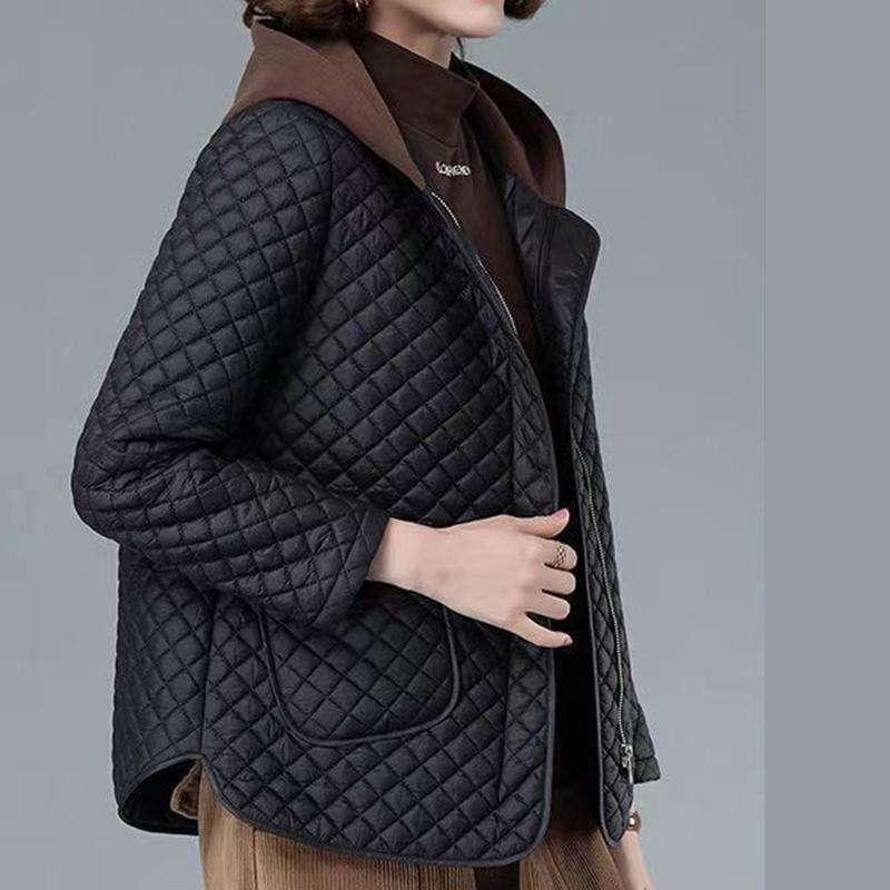 Women's Light Short Jacket Middle-aged Hooded Simple Leisure Jacket
