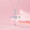 Простое ожерелье с крестом из циркония, женская мода, темперамент, подвеска из нержавеющей стали, цепочка на ключицу