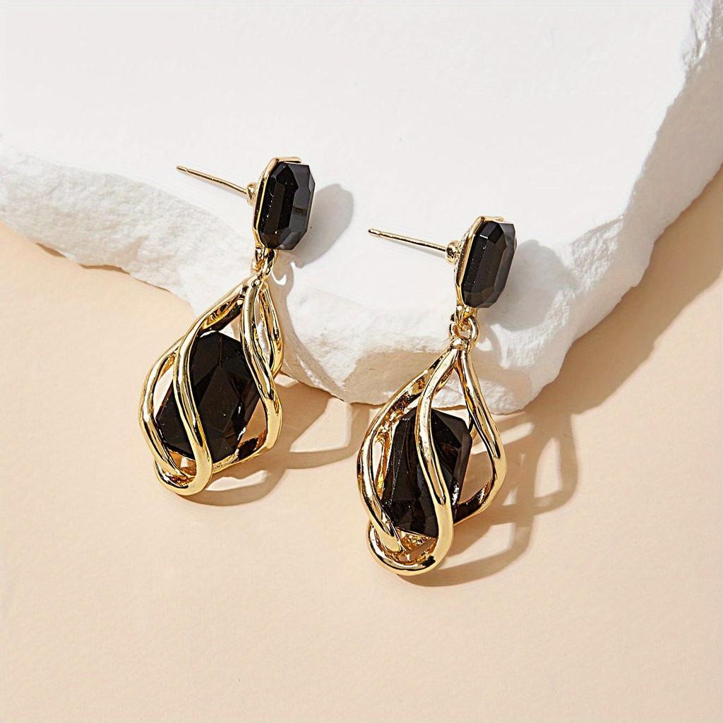 Серьги-капли геометрической формы из цинкового сплава для женщин, ретро-модные, с индивидуальностью, темпераментные, с цирконом, женские