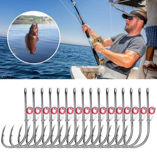 12/30Pcs Live Shrimp Fixing Hook Heavy Duty Metal Barbed Fishhook Bass Carp Catfish Fishing Hook Freshwater Saltwater Fishing Accessories