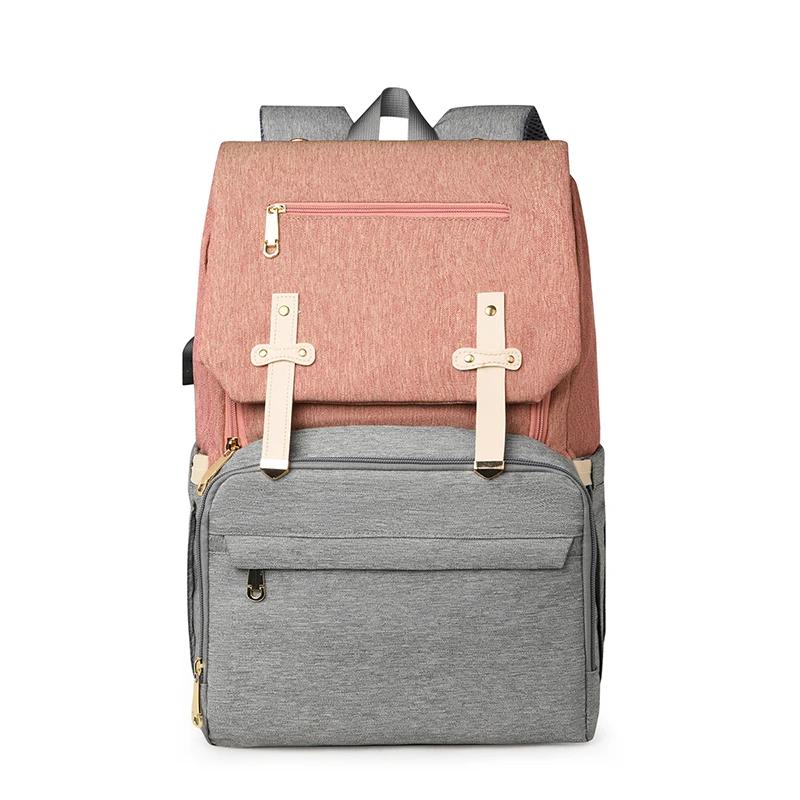 Solid Nylon Mom Backpack Zipper Casual High-quality Bags for Women Fashion New Style Mom and Baby Bags Large Capacity