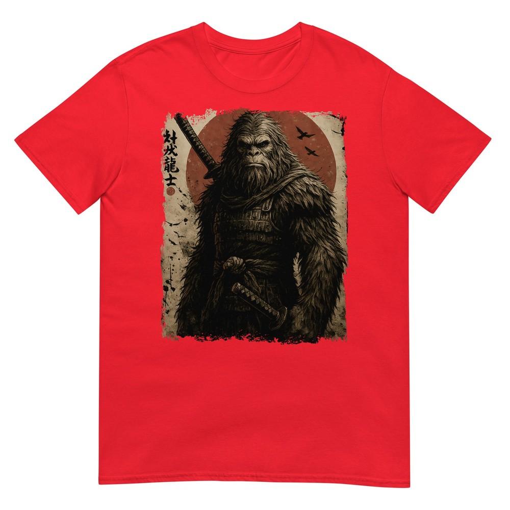 Vintage Japanese Art Anime Bigfoot Samurai Graphic Sasquatch TShirt