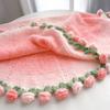 Gradient Rose Bouquet Blanket DIY Hand-Knitted Yarn Colorful Flower Folding Throw Blanket Romantic Birthday Present Home Decor