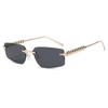 Threaded square sunglasses, new metal trendy sunglasses, street photography, European and American fashion sunglasses, anti-sun shading
