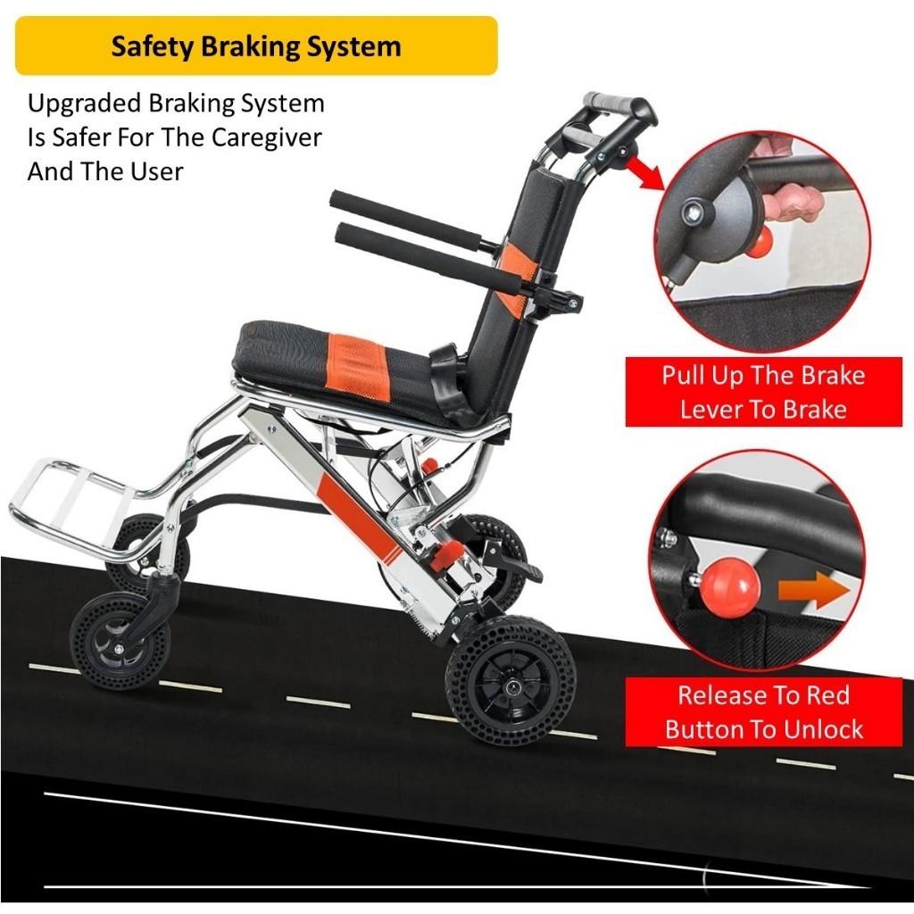 Portable And Foldable Self Propel Lightweight Wheelchair Travel Push Chair