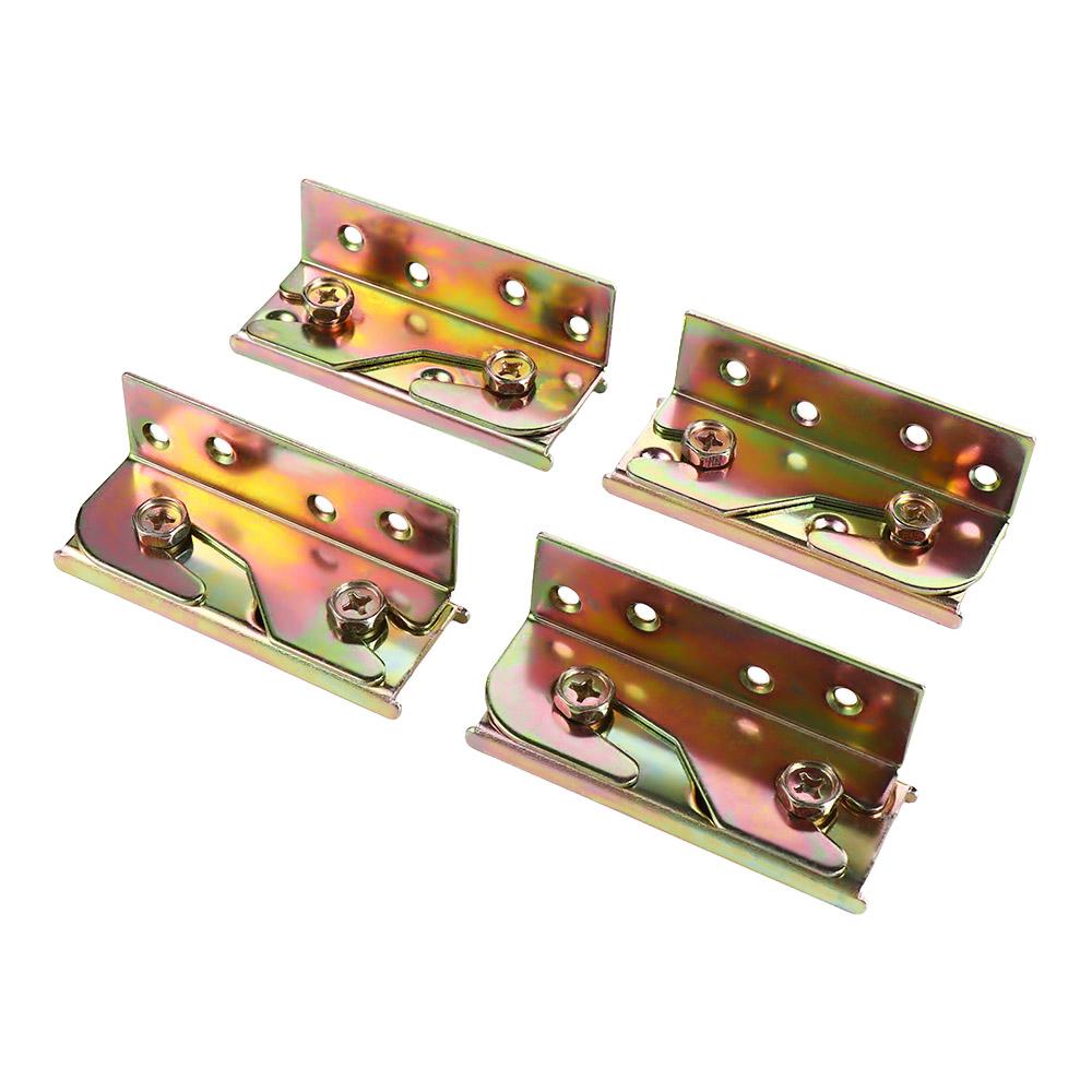 4 Комплекта Сверхпрочной Фурнитуры для Кроватных Царг без Врезки Изножья Удерживатели Соединители Кроватного Каркаса Изножья