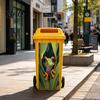 Weatherproof Waste Container Art Fun Animal Trash Can Stickers, Self?Adhesive Bin Decals for Outdoor Removable Vinyl Skins Garbage Can, Mailbox