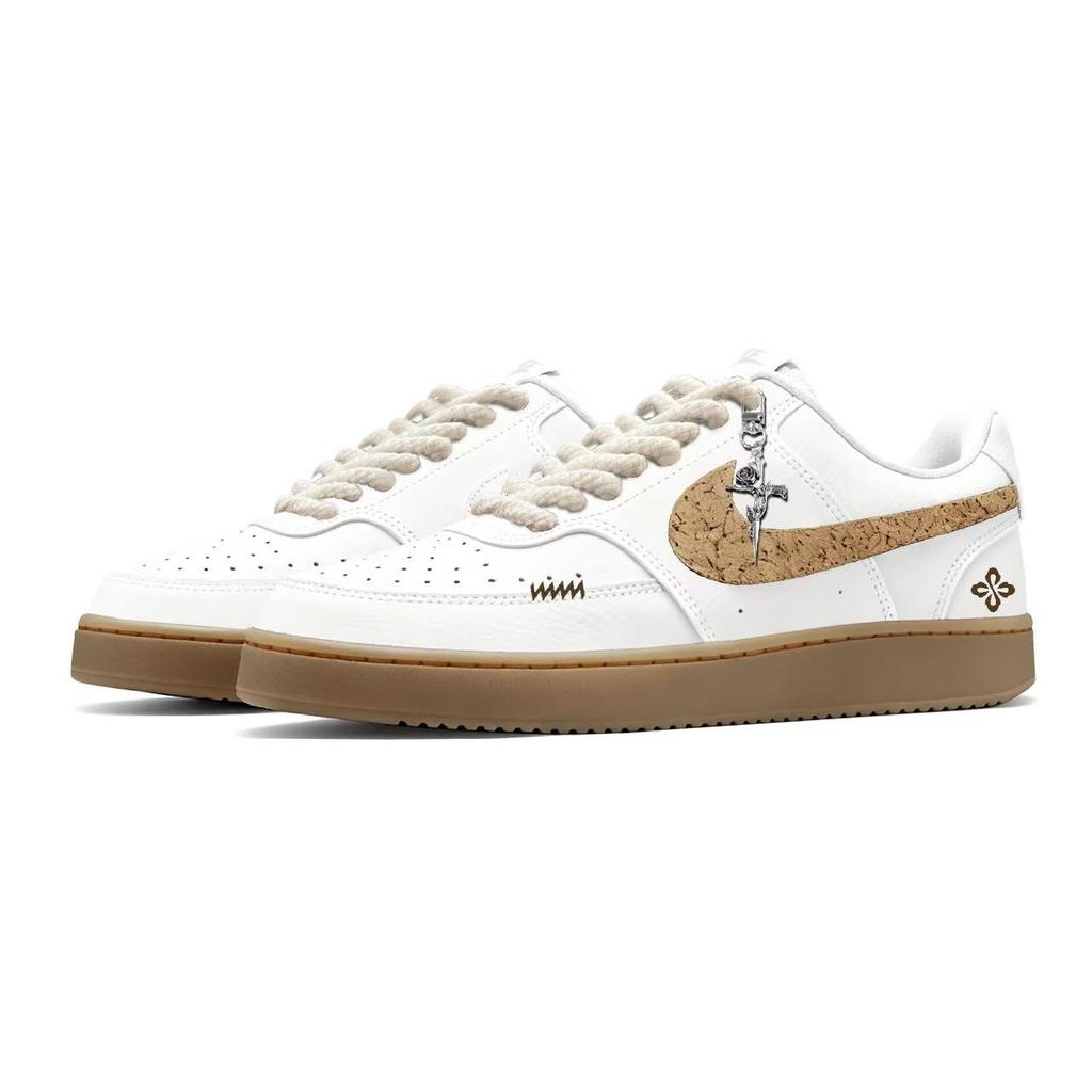 Nike Court Vision 1 Еловые Бревна Устойчивые к истиранию Низкие Скейтбордические Кроссовки Мужские Белые DH2987-101(Team93-S-SBOX)