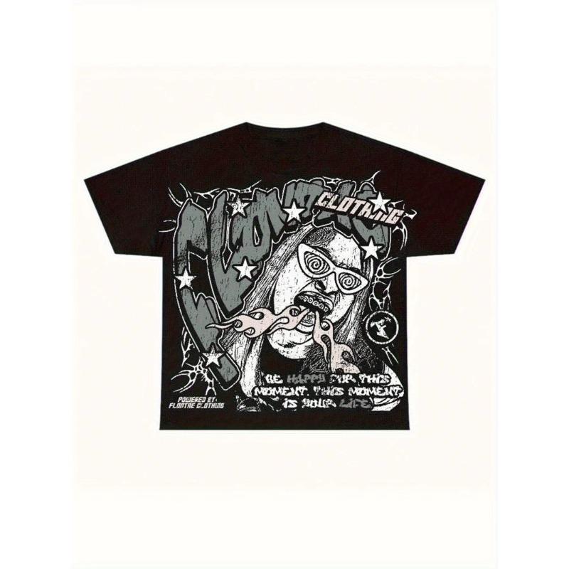 Mens Y2K Style Graphic TShirt 100 Cotton Soft Breathable Retro Summer Streetwear with Bold COMMUNICADES Print Fashion