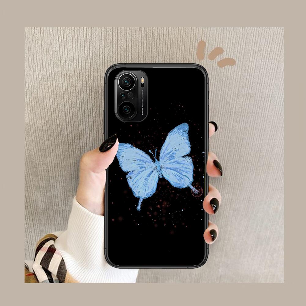 Красивый чехол для телефона с рисунком бабочки для xiaomi redmi POCO F1 F2 F3 X3 Pro M3 9C 10T Lite NFC черный чехол силиконовый задний Prett