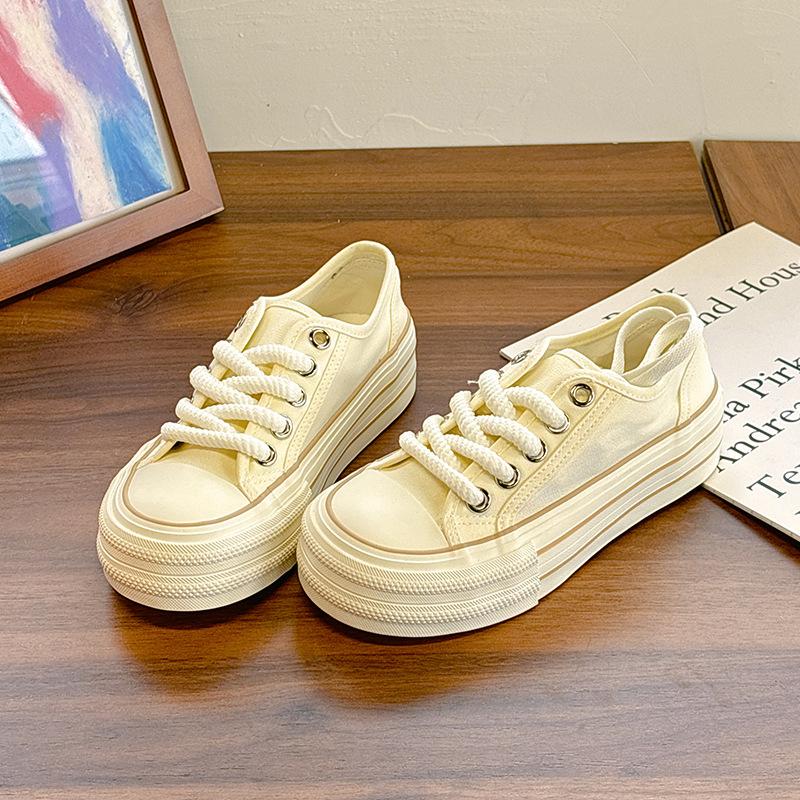 - Холщовые туфли женские новые весенние на толстой подошве, белые туфли легко носить женщинам