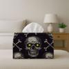 2D Flat 1pc Gothic Dark Fantasy Style Tissue Box, Skull Crossbones Neon Door Decoration, Suitable for Home, Parties, Car, Kitchen, Dining Table, for H