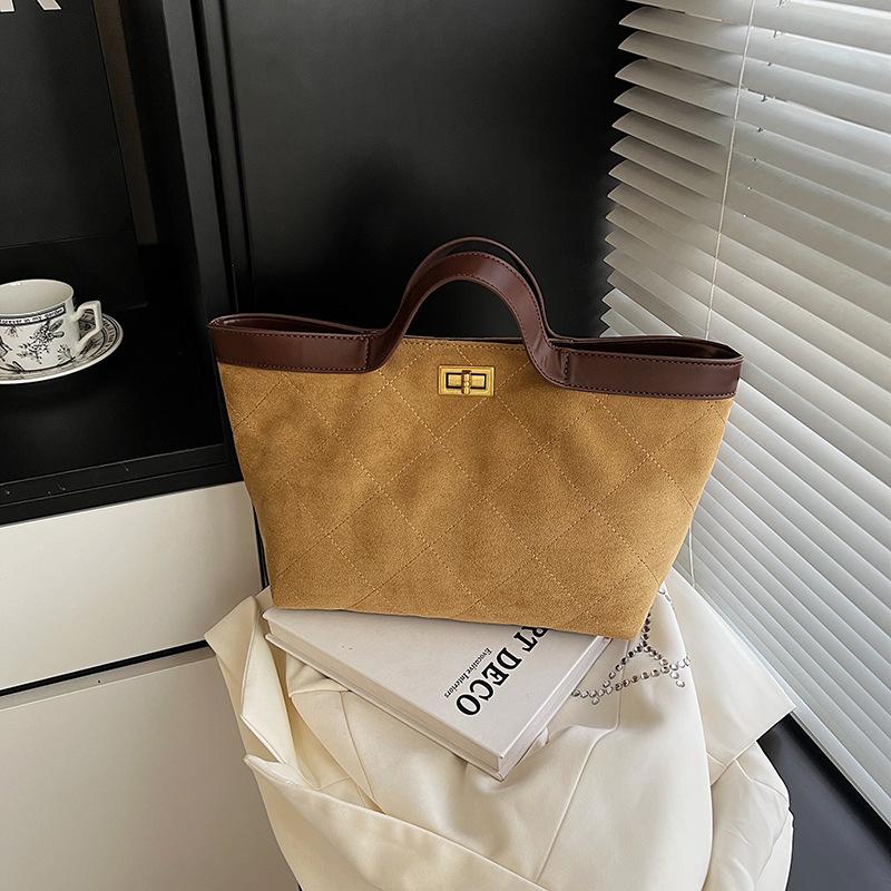 Замшевая сумка женская большой вместимости осенне-зимняя сумка-мессенджер ретро портативная дорожная сумка-тоут