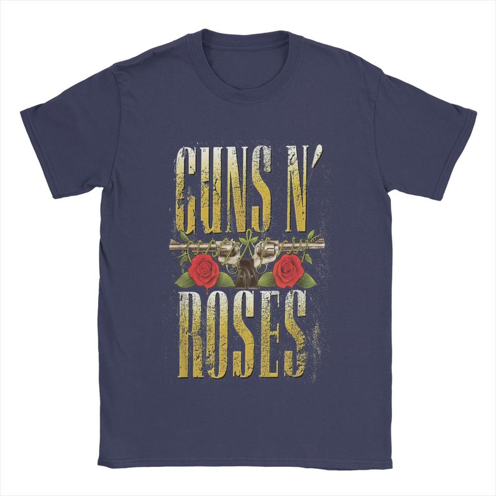 Мужские футболки Guns N Roses, 100% хлопок, забавные футболки с коротким рукавом и круглым вырезом, размеры 4XL, 5XL