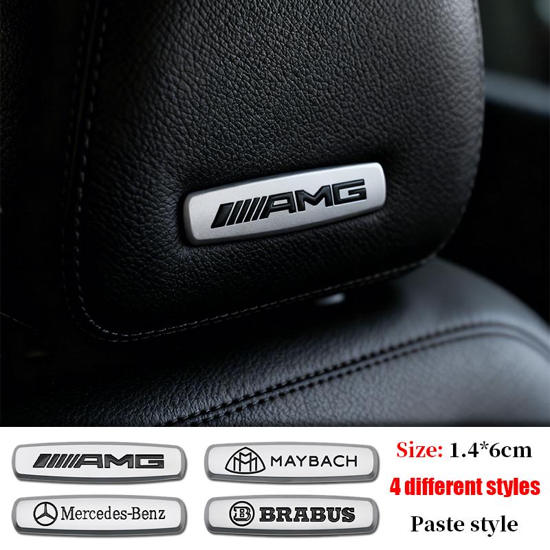 3D Metal For AMG Car Seat Backrest Headrest Emblem Badge Console Sticker For Mercedes Benz W204 W205 W212 W213 Auto Accessories p5