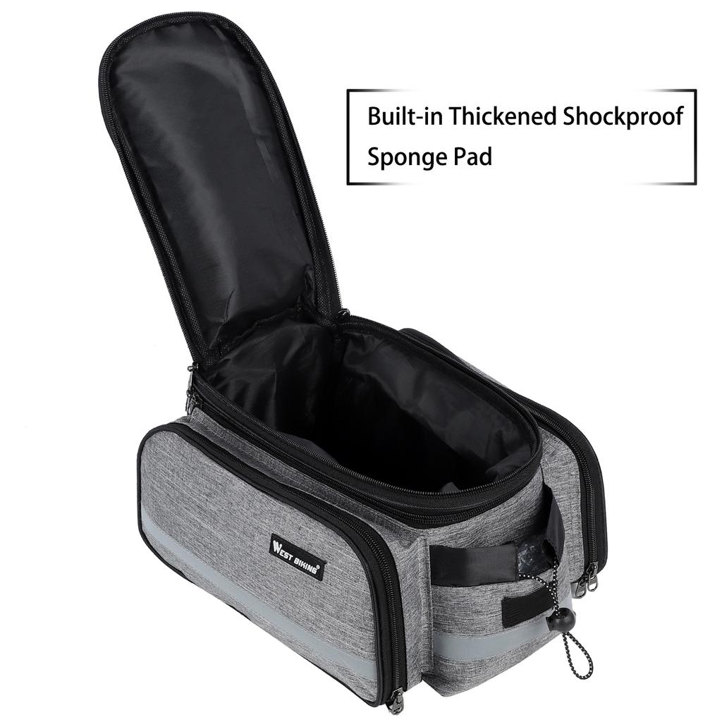 WEST BIKING Large Capacity Cycling Bag Waterproof Mountain Bike Saddle Rack Trunk Bags Luggage