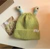 Милая смешная вязаная шапка-лягушка женская осенне-зимняя широкая повязка на голову теплая шапка 2023 новая шапка от холода студенческая