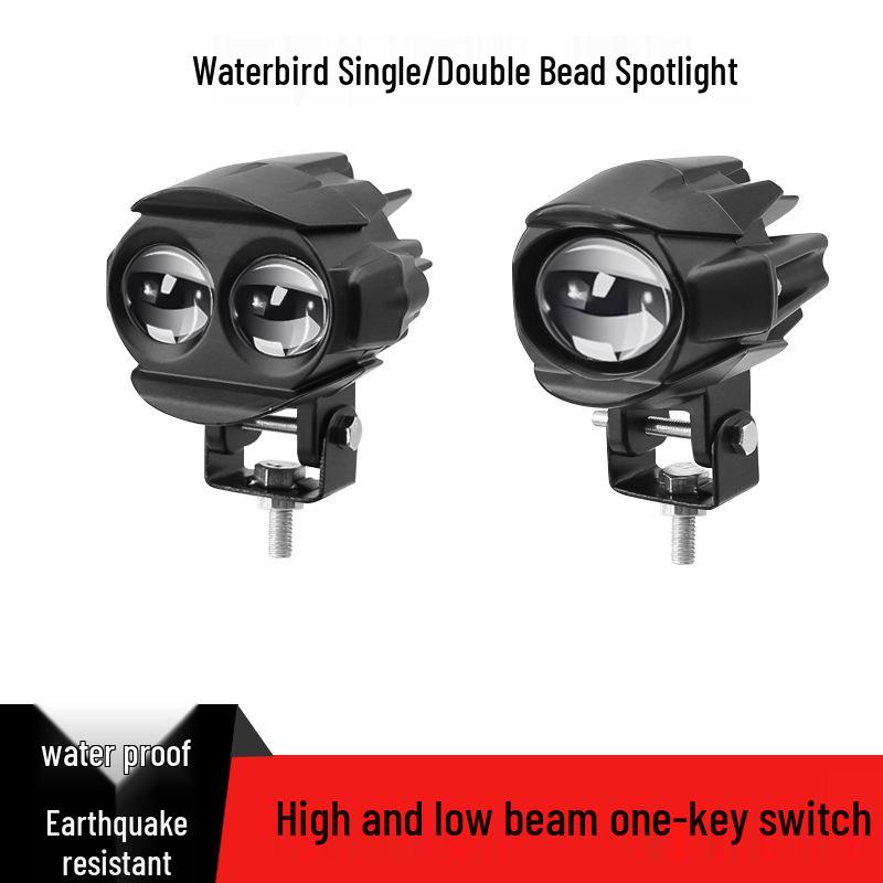 Светодиодная фара для мотоциклов, двухцветная, 80 В: Суперяркий дальний/ближний свет в белом/желтом