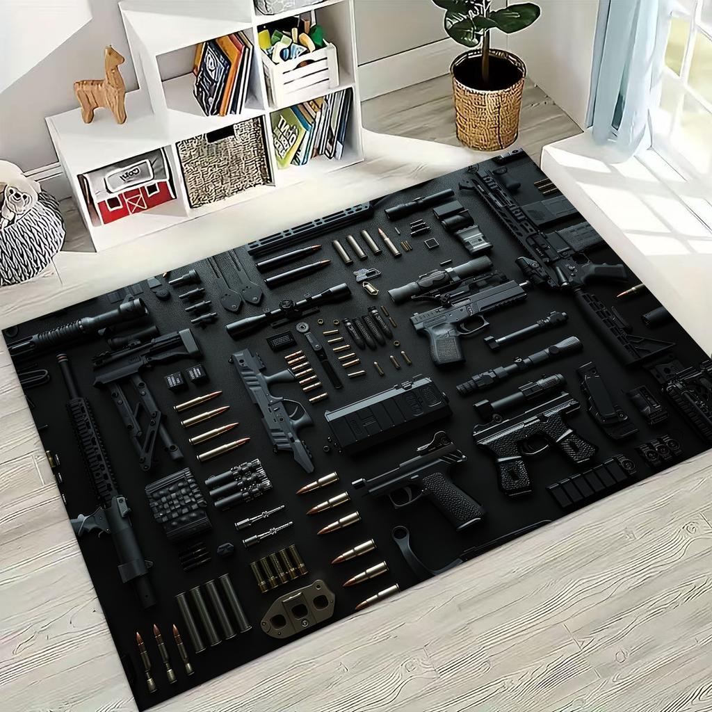 Дерево Металл Оружейный Кейс Коробка Военное Снаряжение Мото Коврик для Спальни Гостиной Дивана Дома Декор Коврик для Двери, Детский Игровой Нескользящий Напольный Коврик