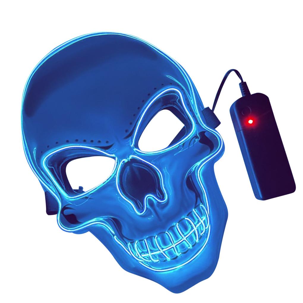 Хэллоуин светодиодный светящийся полный защитный шлем ужас скелет голова косплей реквизит для вечеринки