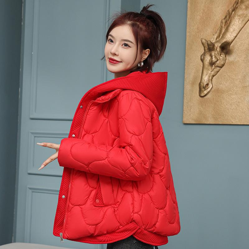 Новое зимнее теплое и утолщенное пальто с капюшоном, короткое пуховое пальто, женское пальто